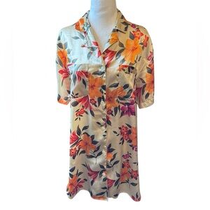 Victorias Secret Floral Button-Up Shirt Size L